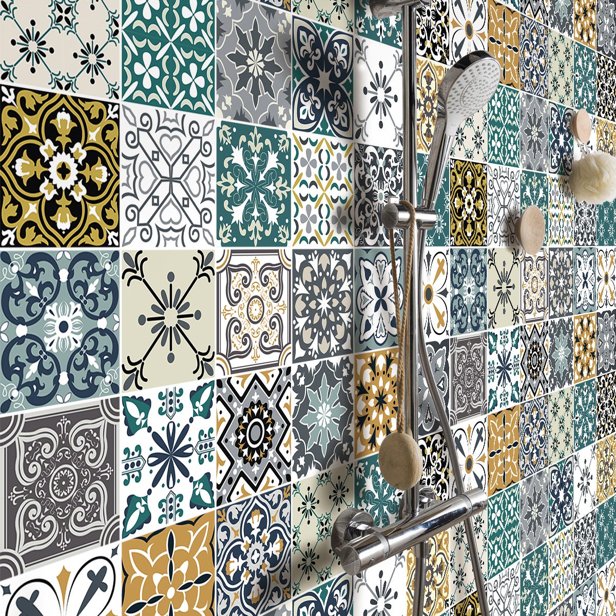 Sticker Mural Carrelage Adhésif Cuisine Salle De Bain - 60 STICKERS Carreaux De Ciment Terrazzo Flora 60stickers20x20cm 86804781 Sticker Mural Carrelage Adhésif Cuisine Salle De Bain - 60 STICKERS Carreaux De Ciment Terrazzo Flora 60stickers20x20cm 86804781