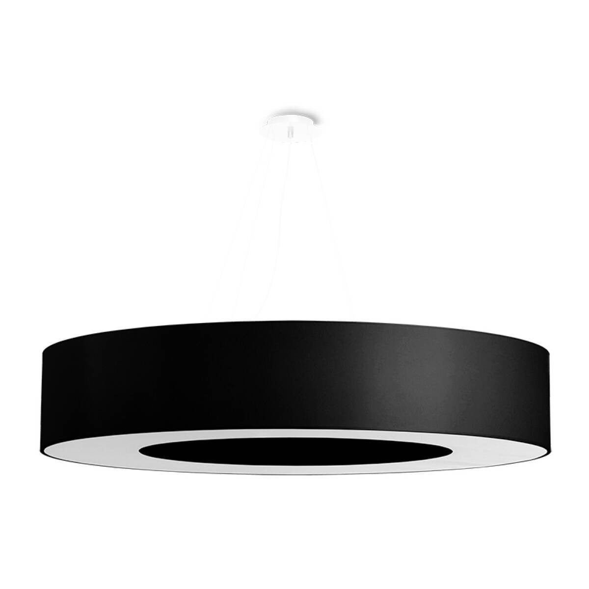 Lampa wisząca Saturno czarna 8xE27x15W wym: 112 x 90 x 90 cm tkanina Sollux Lighting