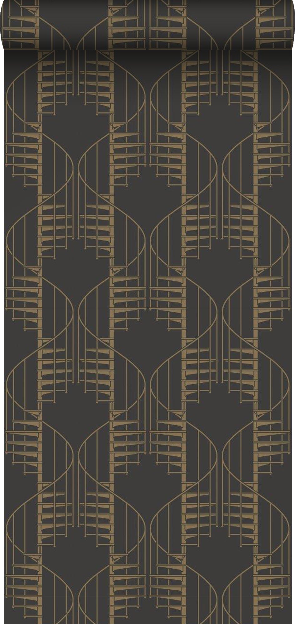 Tapeta motyw graficzny brązowym - 53 cm x 10.05 m - BORASTAPETER