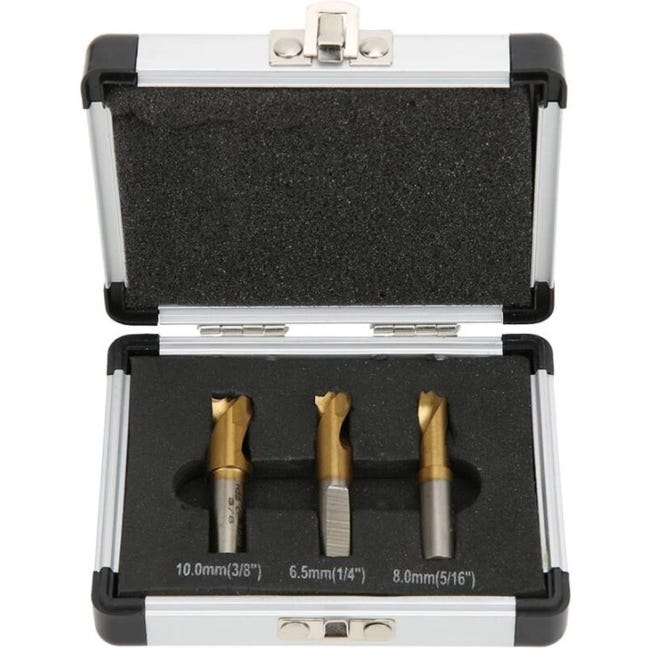 Zestaw 3 wierteł do usuwania zgrzein punktowych, 6,5 mm/8 mm/10 mm, do usuwania spoin blacharskich