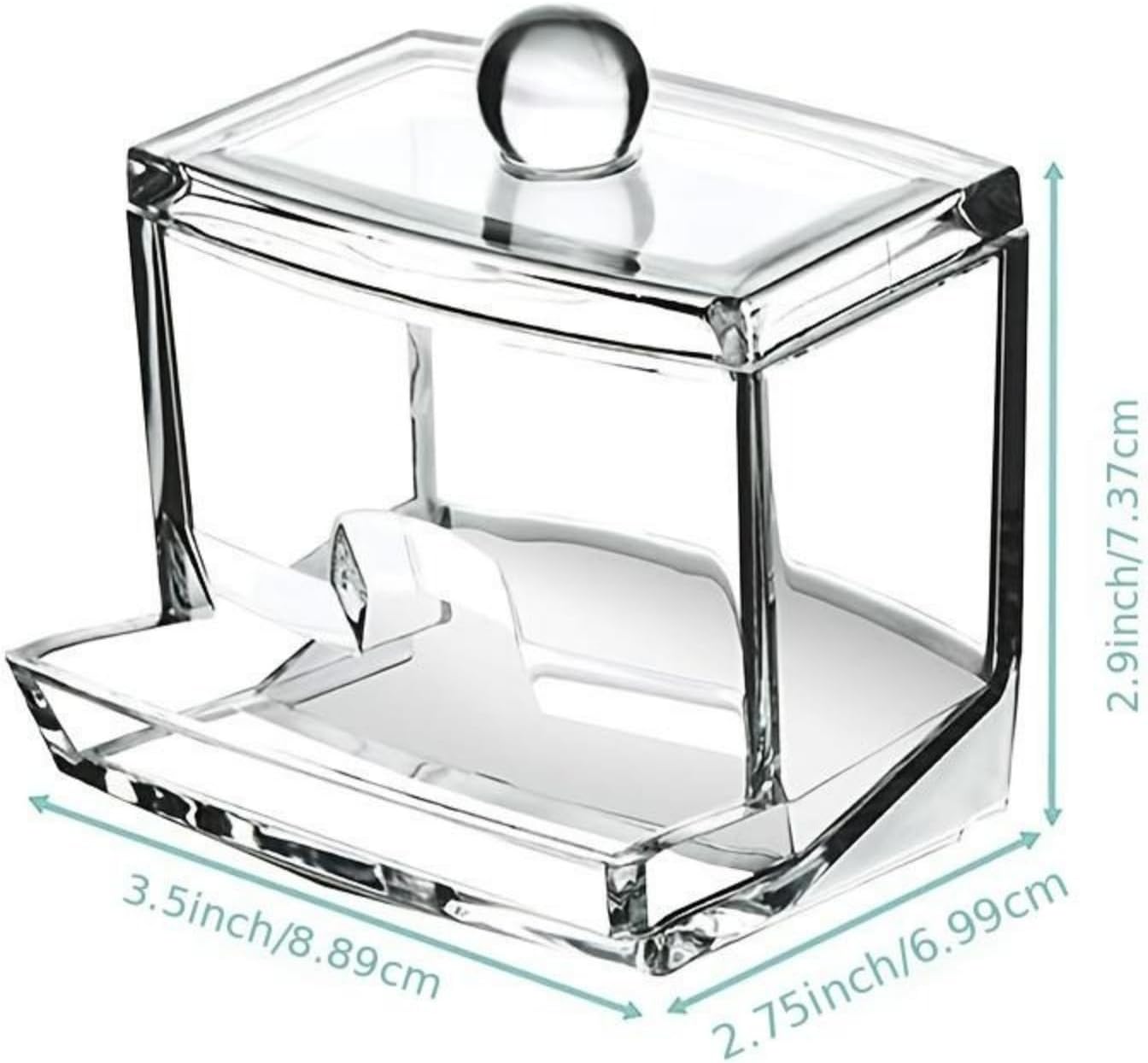 Boîte à cotons-tiges, distributeur de cotons-tiges, boîte de salle de bain, boîte de rangement en acrylique pour cotons-tiges, adaptée au maquillage - 3