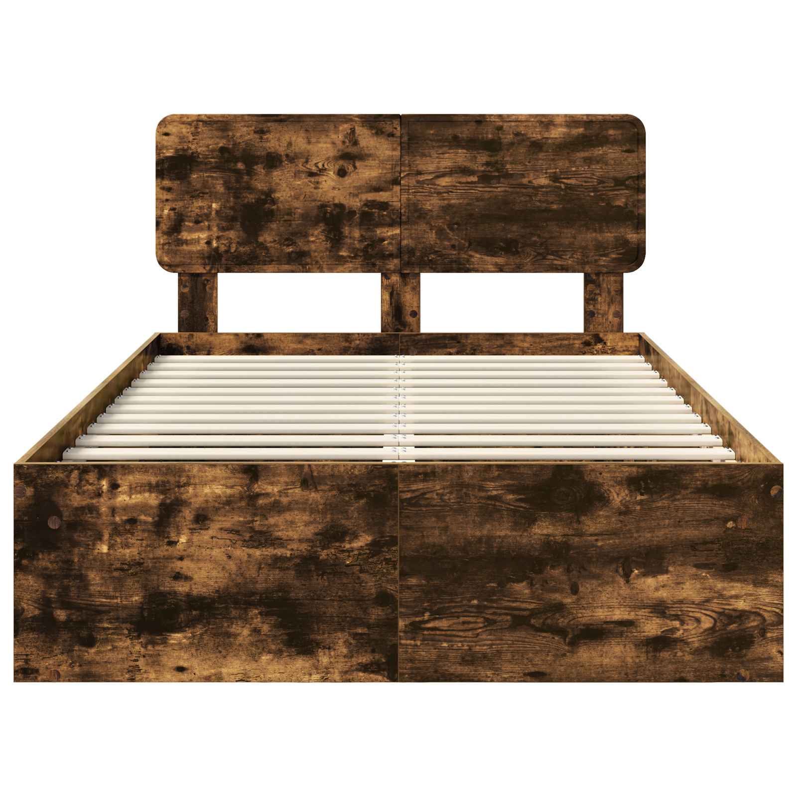 Cadre de lit chêne fumé en pin massif, pour la chambre, 135 × 190 cm - 7