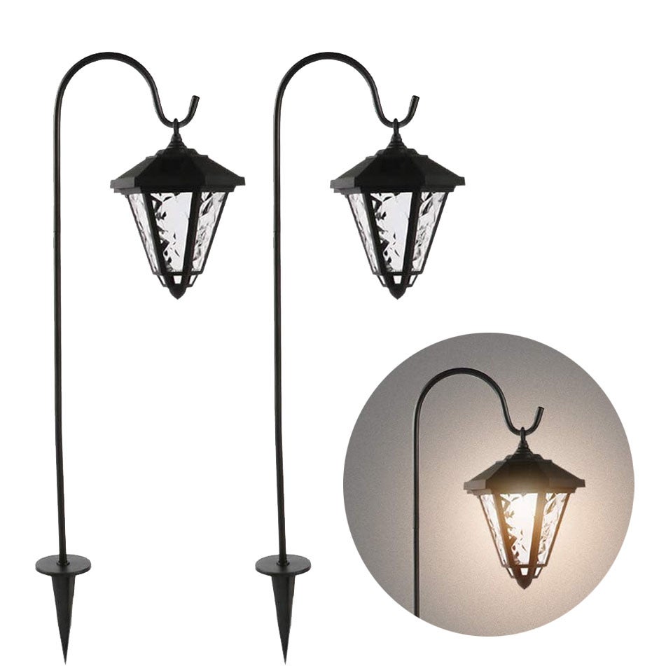 Retisee Lot De 4 Lampes Solaires à Suspendre De 78,7 Cm Avec Crochet De Berger à Double Usage - Lanterne De Jardin En Métal Pour Allée, Terrasse, Cour, Pelouse, Allée