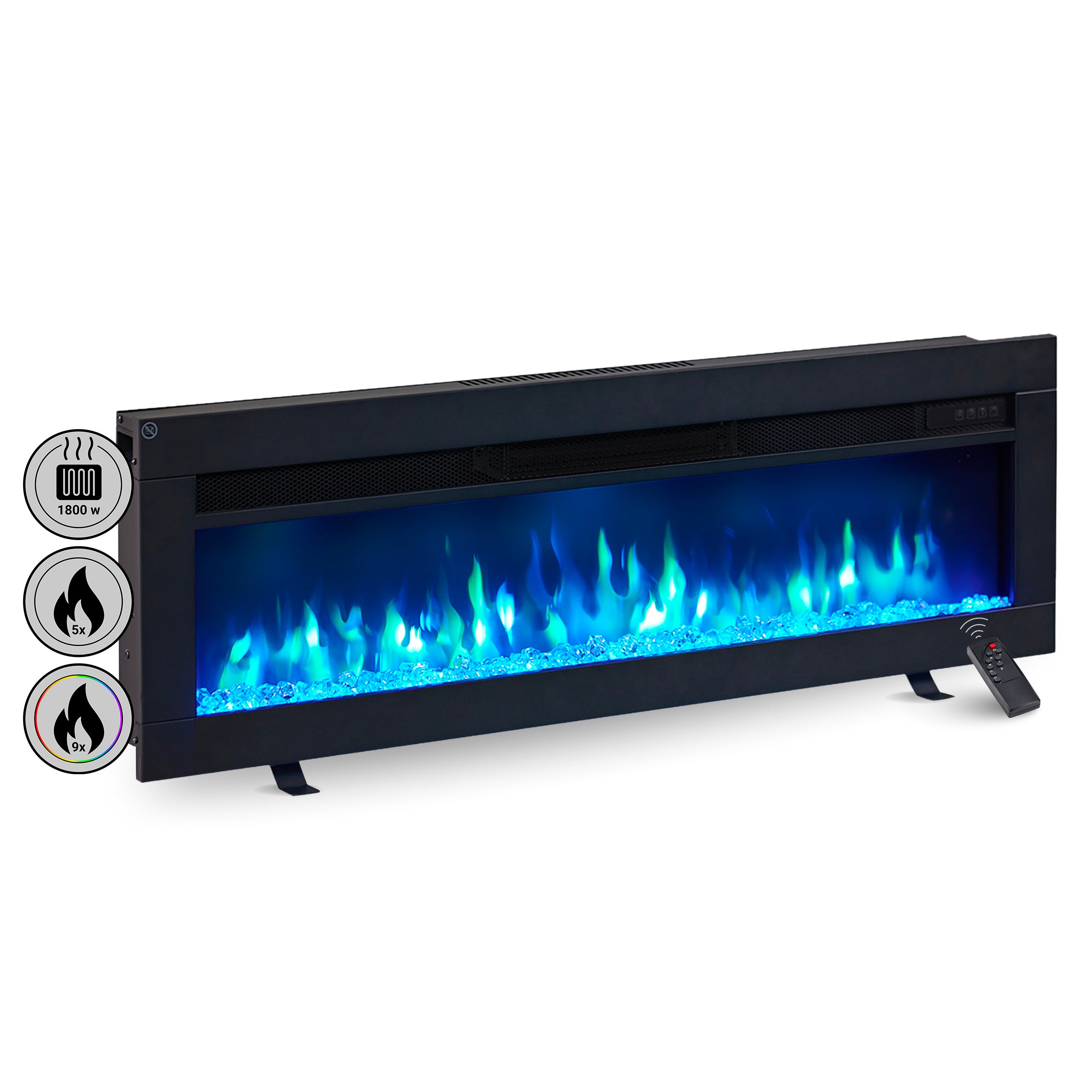 Chimenea eléctrica balderia agnes 40 - chimenea de pie, mural o empotrable - negro