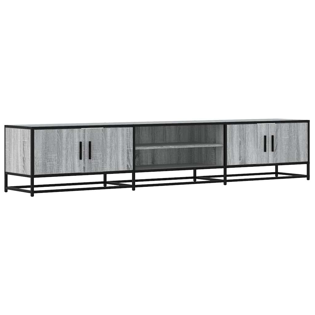 Meuble TV sonoma gris 210x35x41 cm bois d'ingénierie - 2
