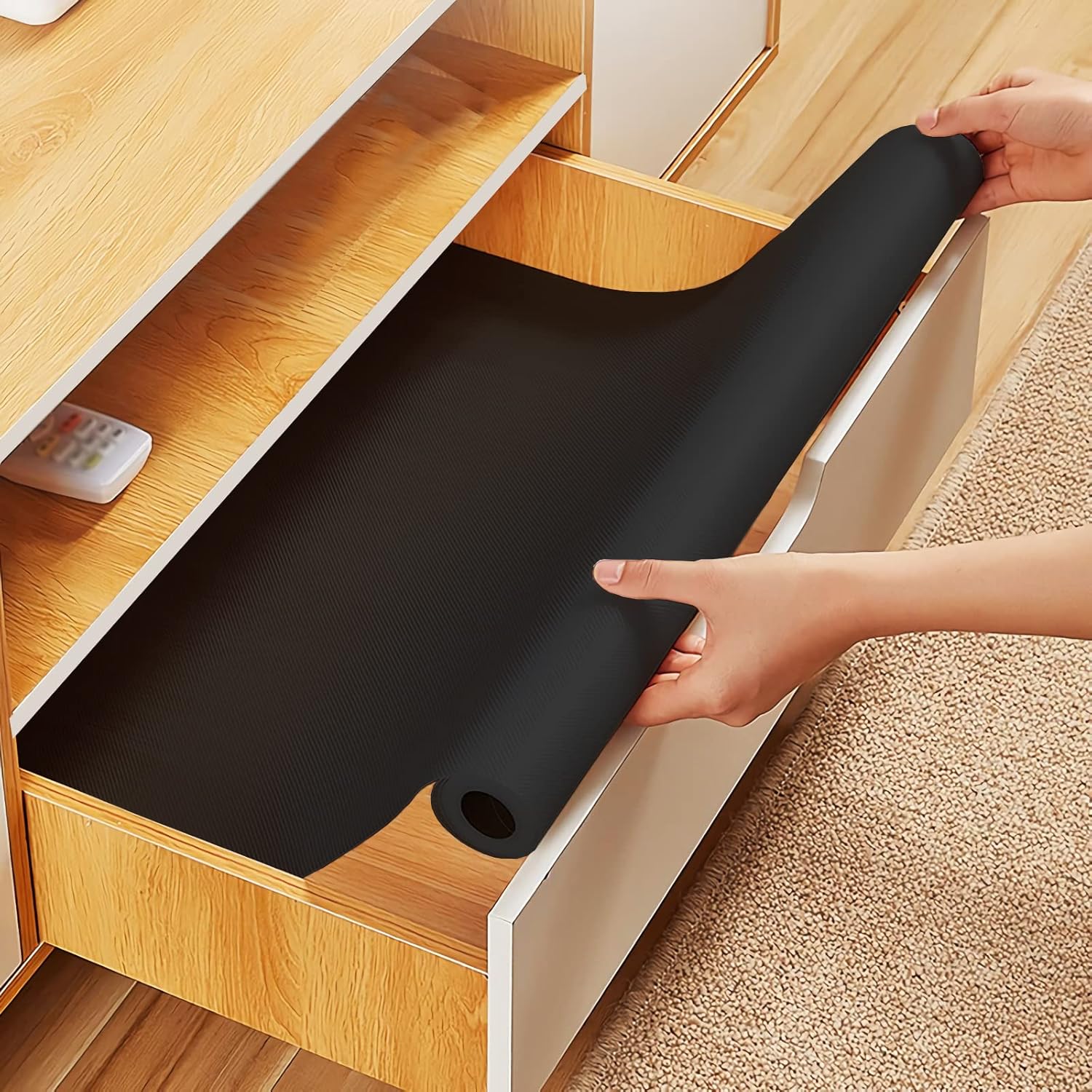 Eluckin Tapis De Tiroir Antidérapant - 45 X 500 Cm - Revêtement De Tiroir - En EVA Non Adhésif - Imperméable - Pour étagères, Armoires, Tiroirs, Réfrigérateur, Maison, Bureau - Coupe Libre - Gris