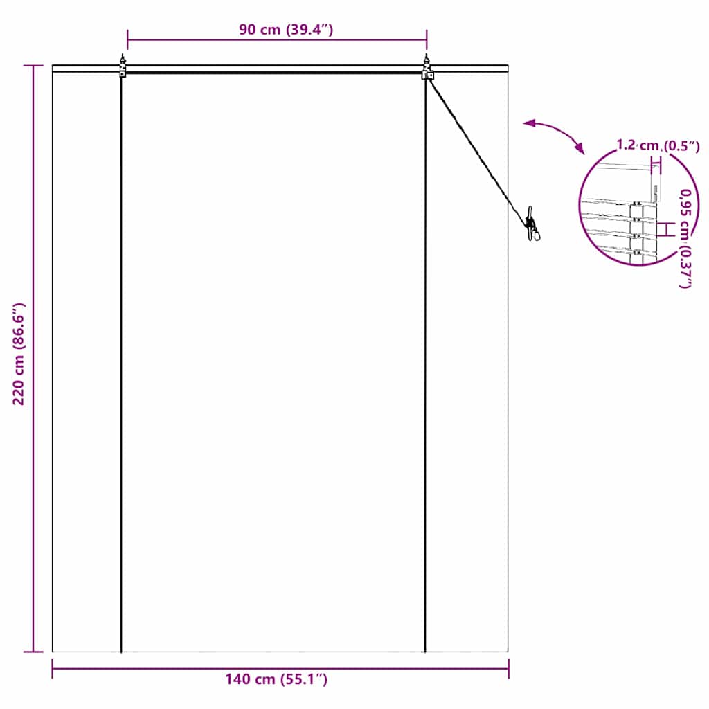 Roleta z zasłonami Brązowy 140 x 220 cm Bambus vidaXL - 3