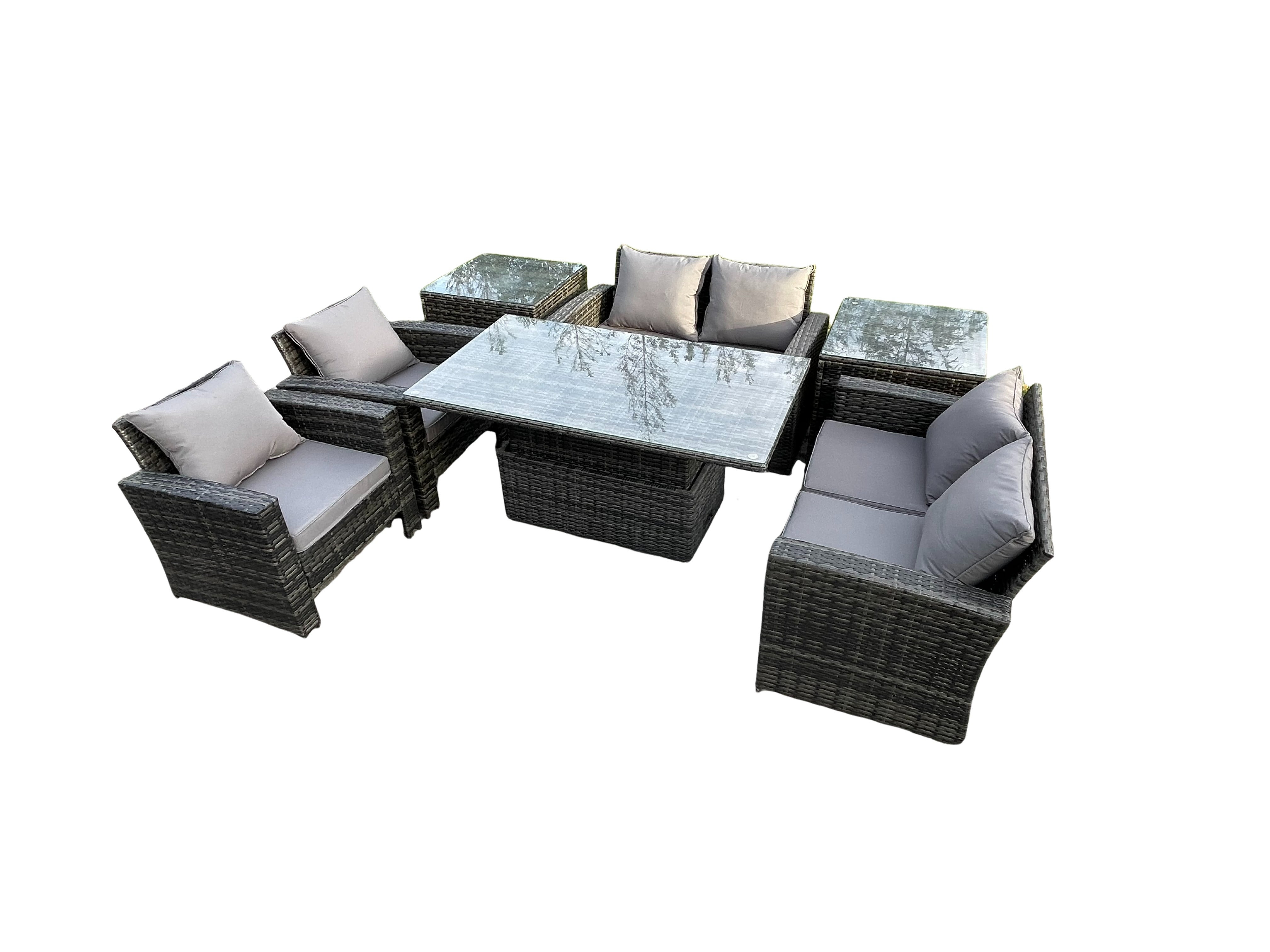 Ensemble de meubles de jardin en rotin Table élévatrice Sofa Set ave