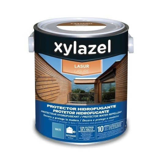 Xylazel Lasur Hidrofugante Mate Al Agua 2,5 Lt (Castaño) - 4