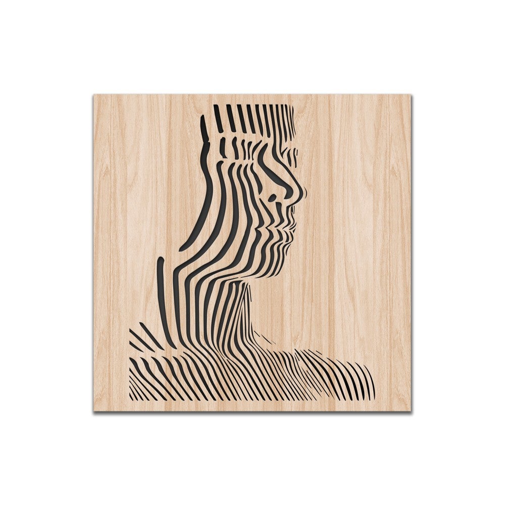 PROFIL KOBIETY - WYCIĘTY LASEROWO Obraz dekoracyjny z drewna kompozytowego i PVC 40x40 cm