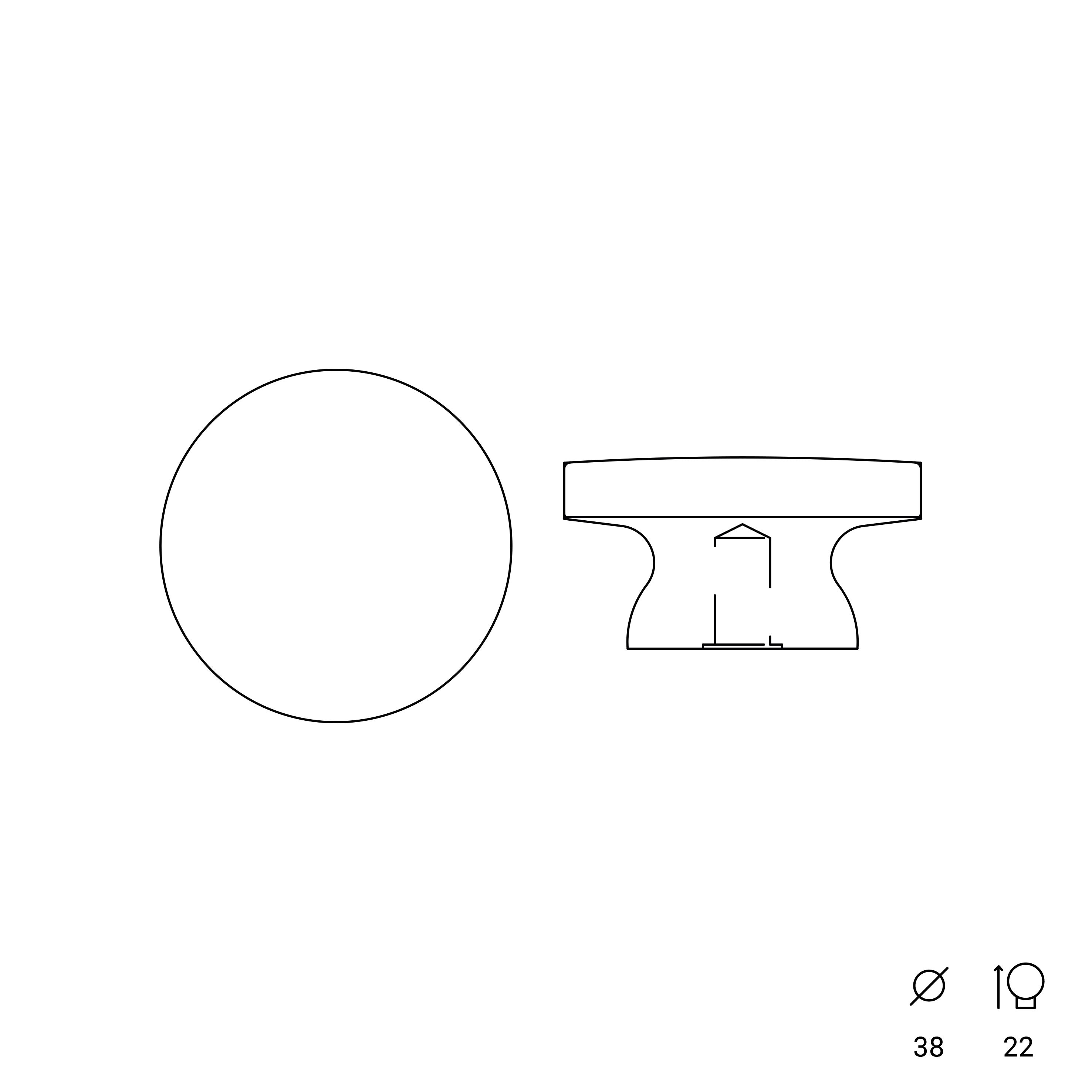 Bouton de meuble | Style rustique | Fabriqué en hêtre | Finition blanche | Mesures 38*38*22 mm | Système de fixation | Comprend des vis M4 | 6 unités - 4