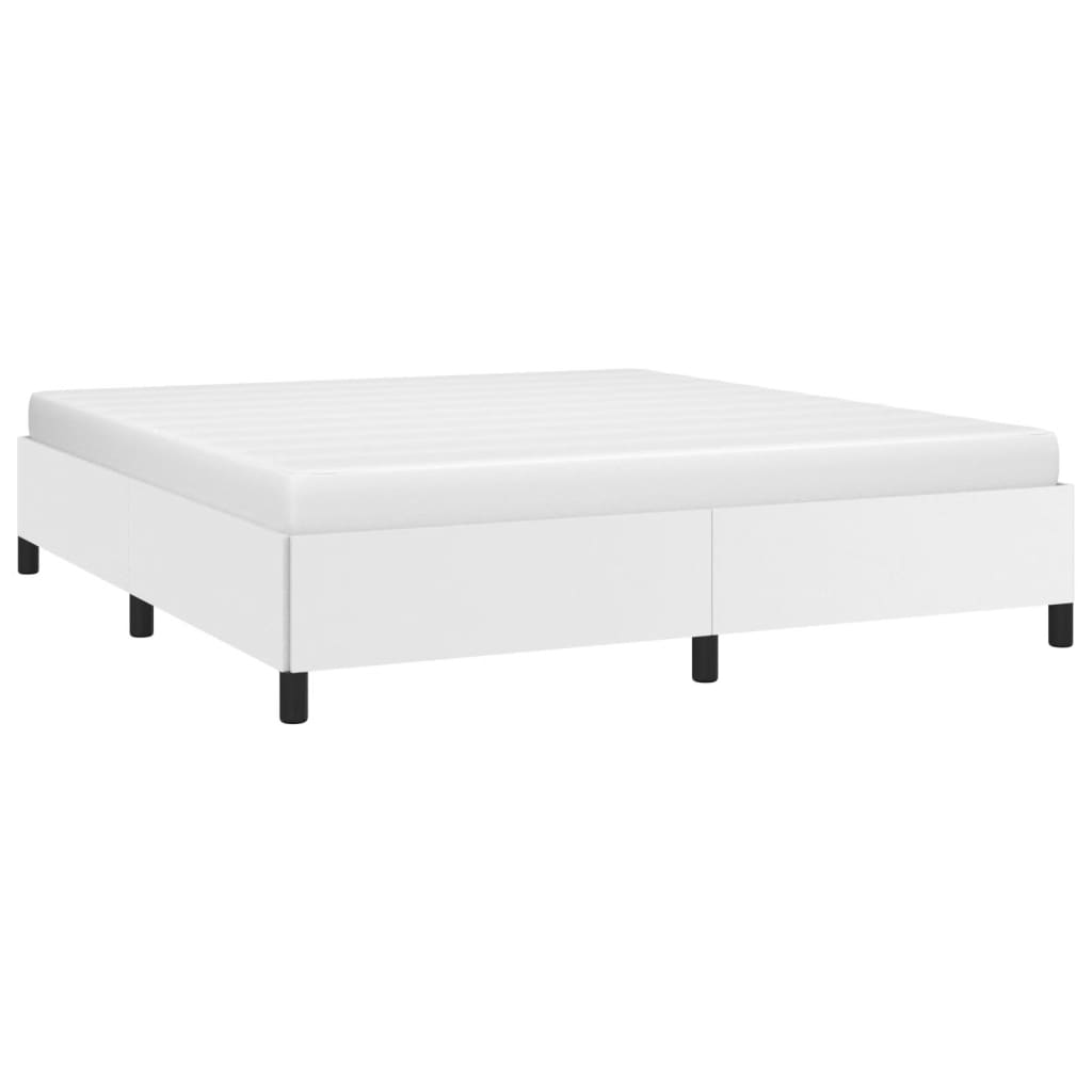 Cadre de lit sans matelas blanc 160 x 200 cm similicuir - 3
