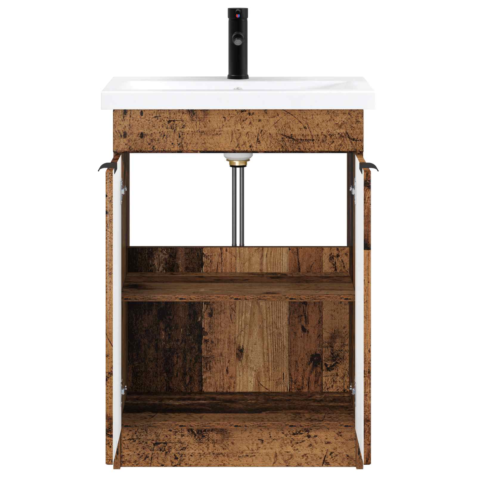 Ensemble meuble de salle de bain avec lavabo et robinet - Bois d ...