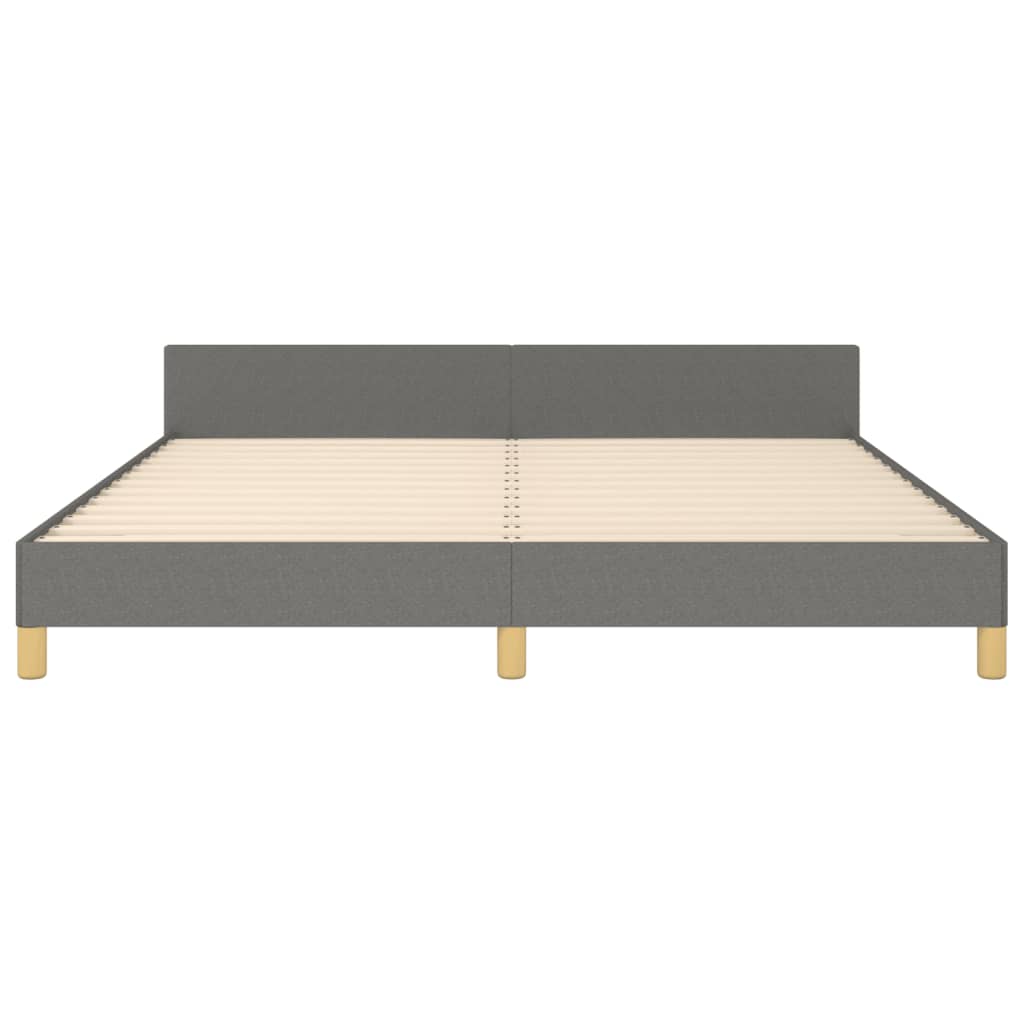 Cadre de lit sans matelas gris foncé 180 x 200 cm tissu - 6