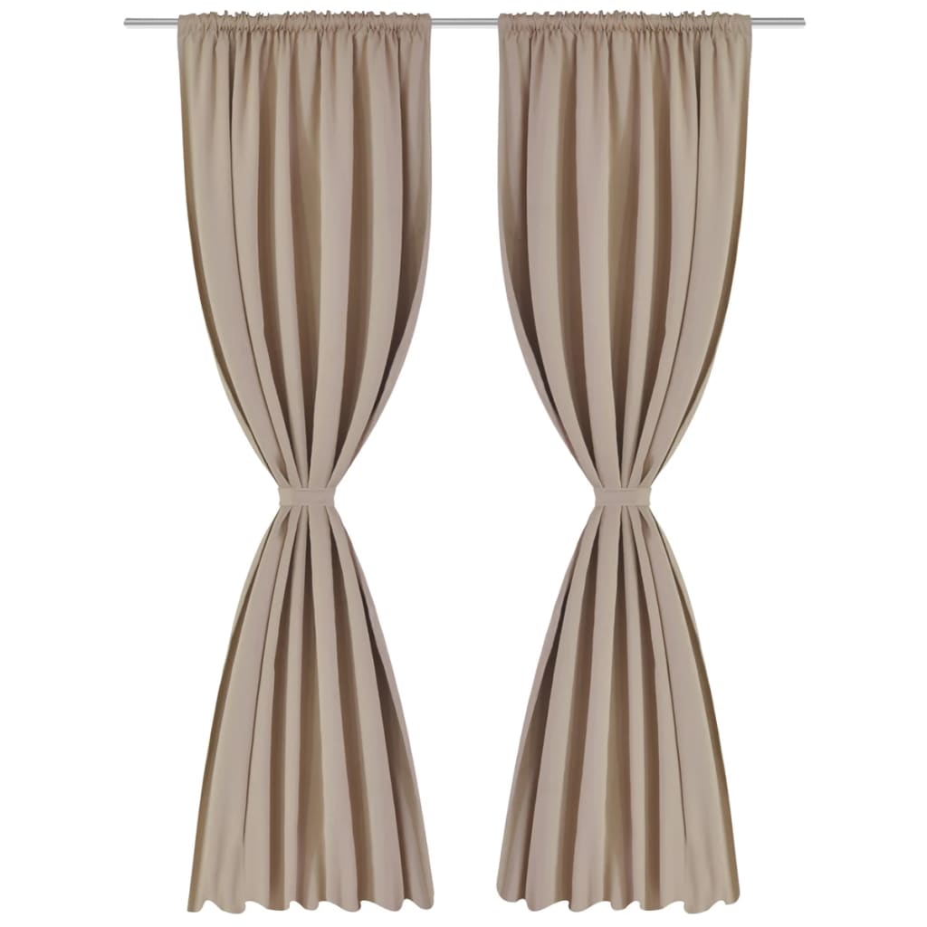 2 cortinas oscuras | cortinas opacas con jaretas blanco crema blackout 135 x 245 cm cfw31264