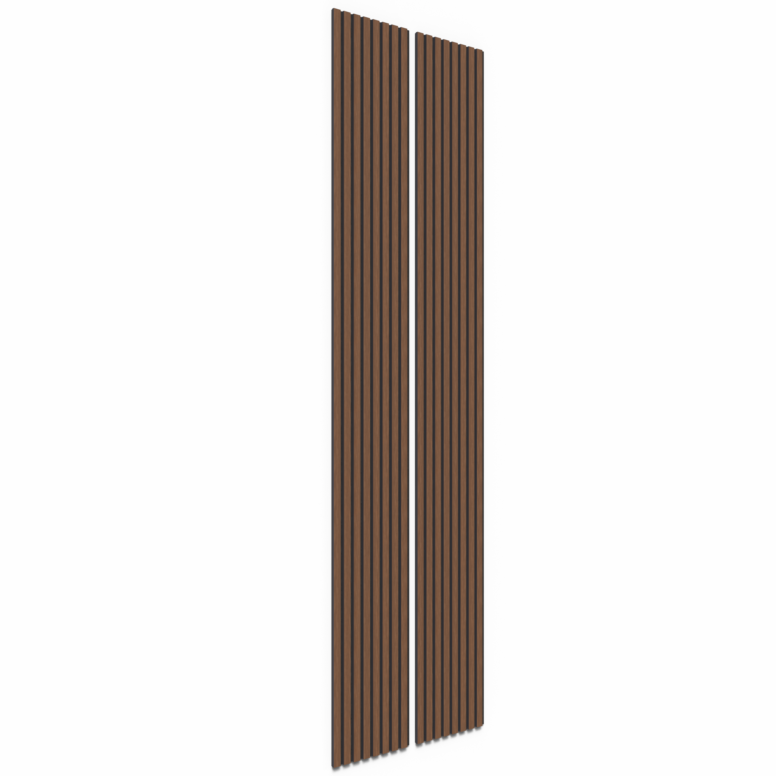 Lot de 2 panneaux tasseaux acoustiques MDF décor noyer américain, feutrine noire, 240x32 cm Nordic Acoustics - 4