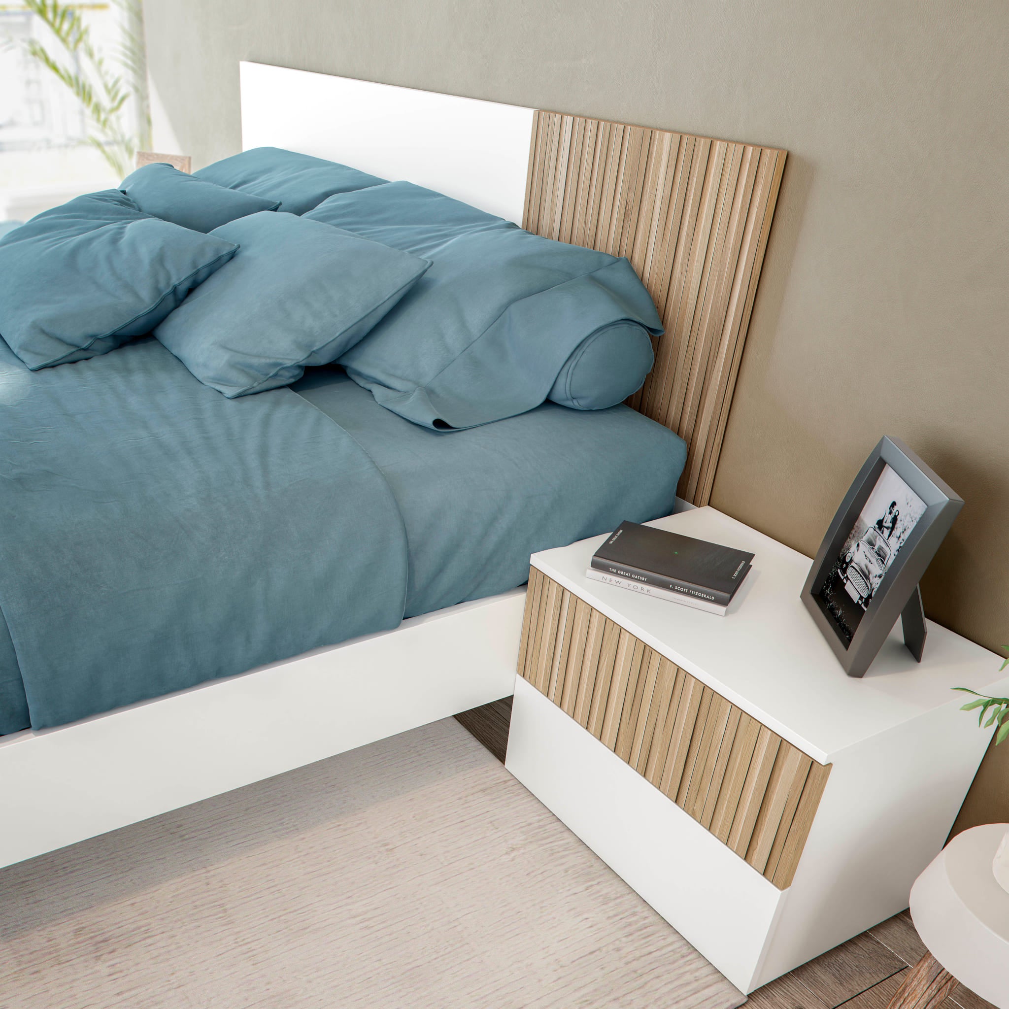 Tête De Lit En Bois Blanc 160 Cm - Design Classique - Pour Lit Sans Tête De Lit - Matériau Bois D'ingénierie