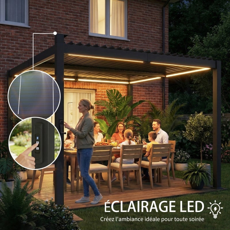 Rideau lumineux 3x3m chaîne lumineuse LED Rideau chaîne lumineuse LED avec 8 modes, 300LEDs, décoration étanche IP44 (blanc chaud) - 6