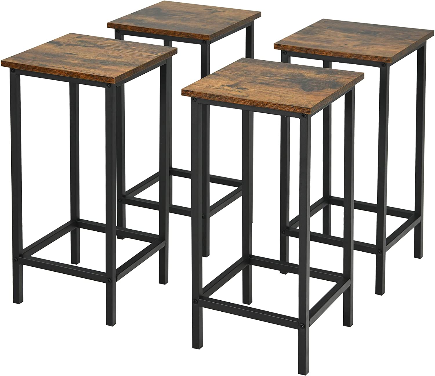 Zestaw 4 stołków barowych, krzesło barowe, stołek barowy w stylu vintage, taboret bistro, taboret do siedzenia, taboret kuchenny, taboret roboczy