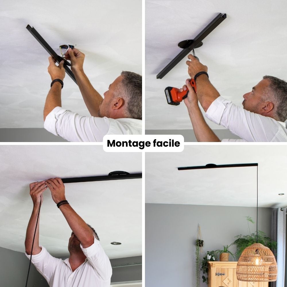 Lightswing® Single - Noir mat - 90cm - Système de suspension pour une lampe à suspendre - 3
