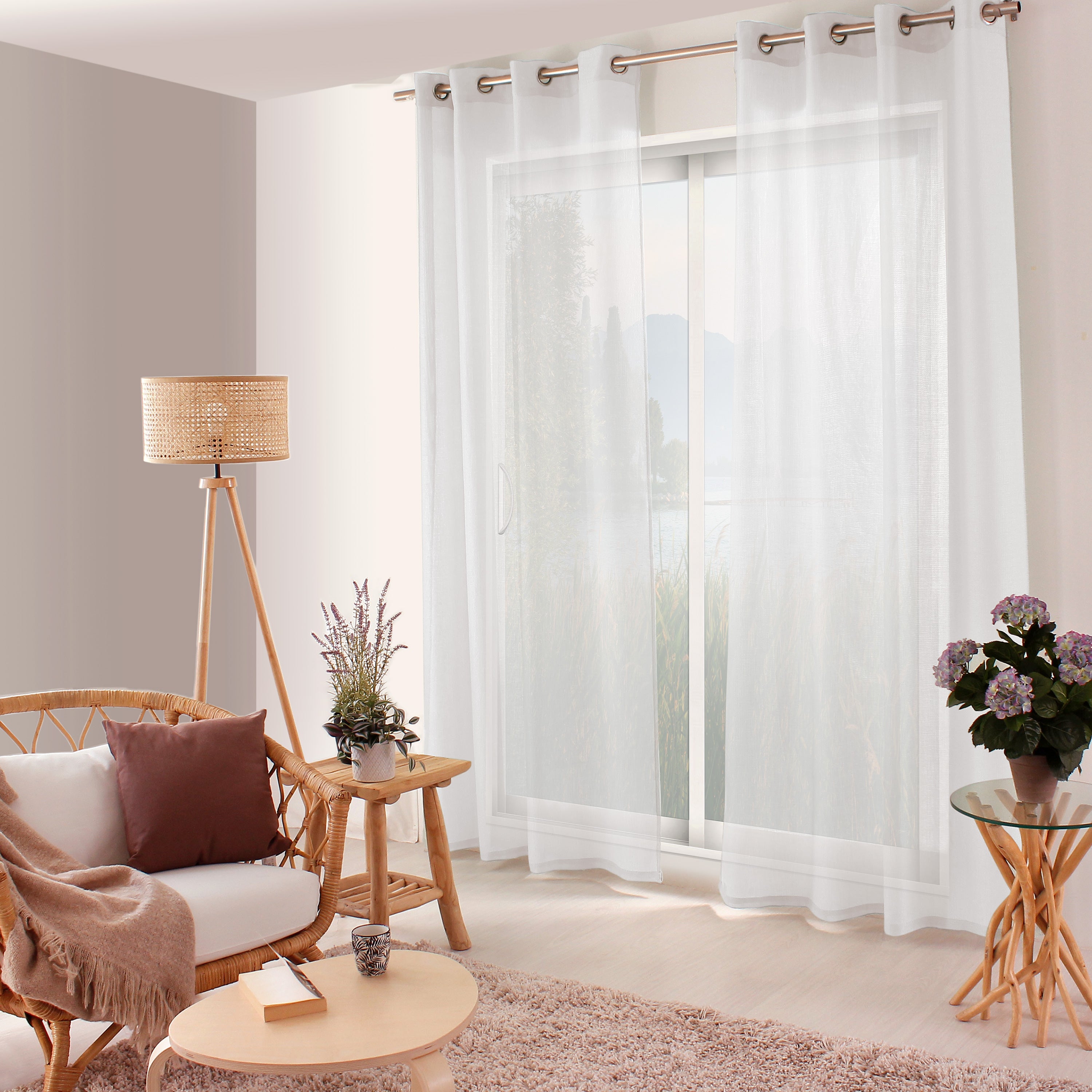 Voilage Grande Largeur 14 Oeillets 280 X 240 Cm Blanc - Voilage Voilage Grande Largeur 14 Oeillets 280 X 240 Cm Blanc - Voilage