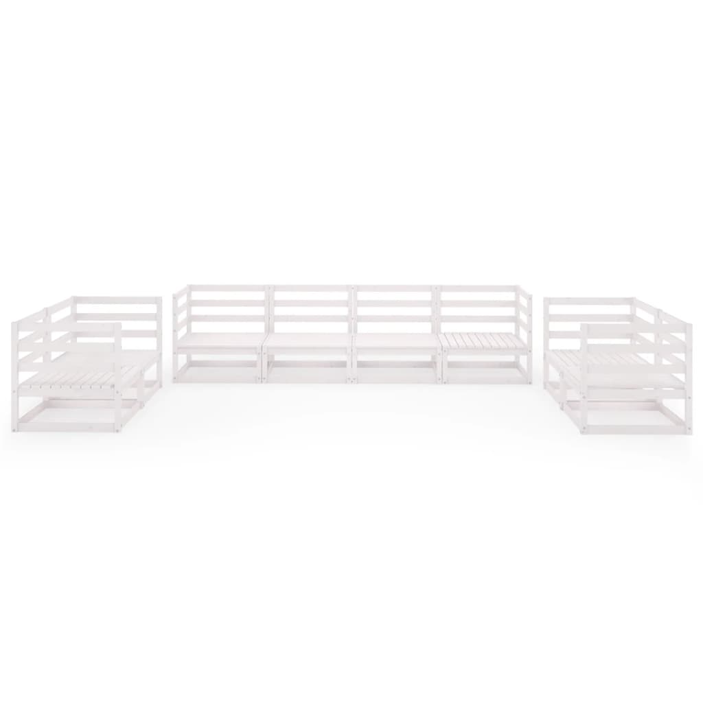 Maison Exclusive - Set Divani da Giardino 8 pz Bianco in Legno Massello di Pino - 3