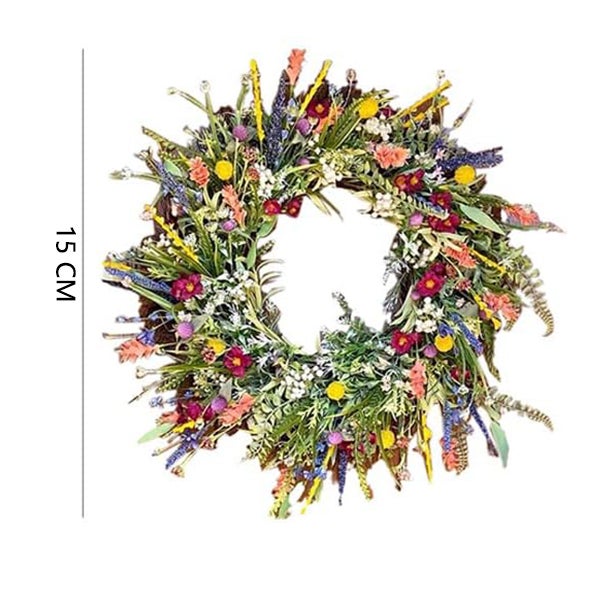 Grinalda de flores artificiais, decoração para casa, bouquet de férias, decoração interior, flores, pendente de primavera, 15cm - 2