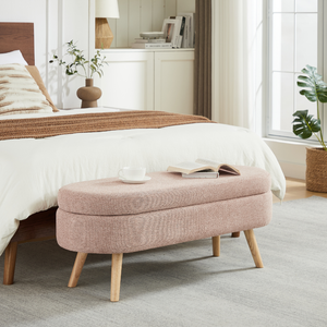 Banc Coffre Velours Côtelé Aster - Beige - Banc - Bout de lit Banc Coffre Velours Côtelé Aster - Beige - Banc - Bout de lit