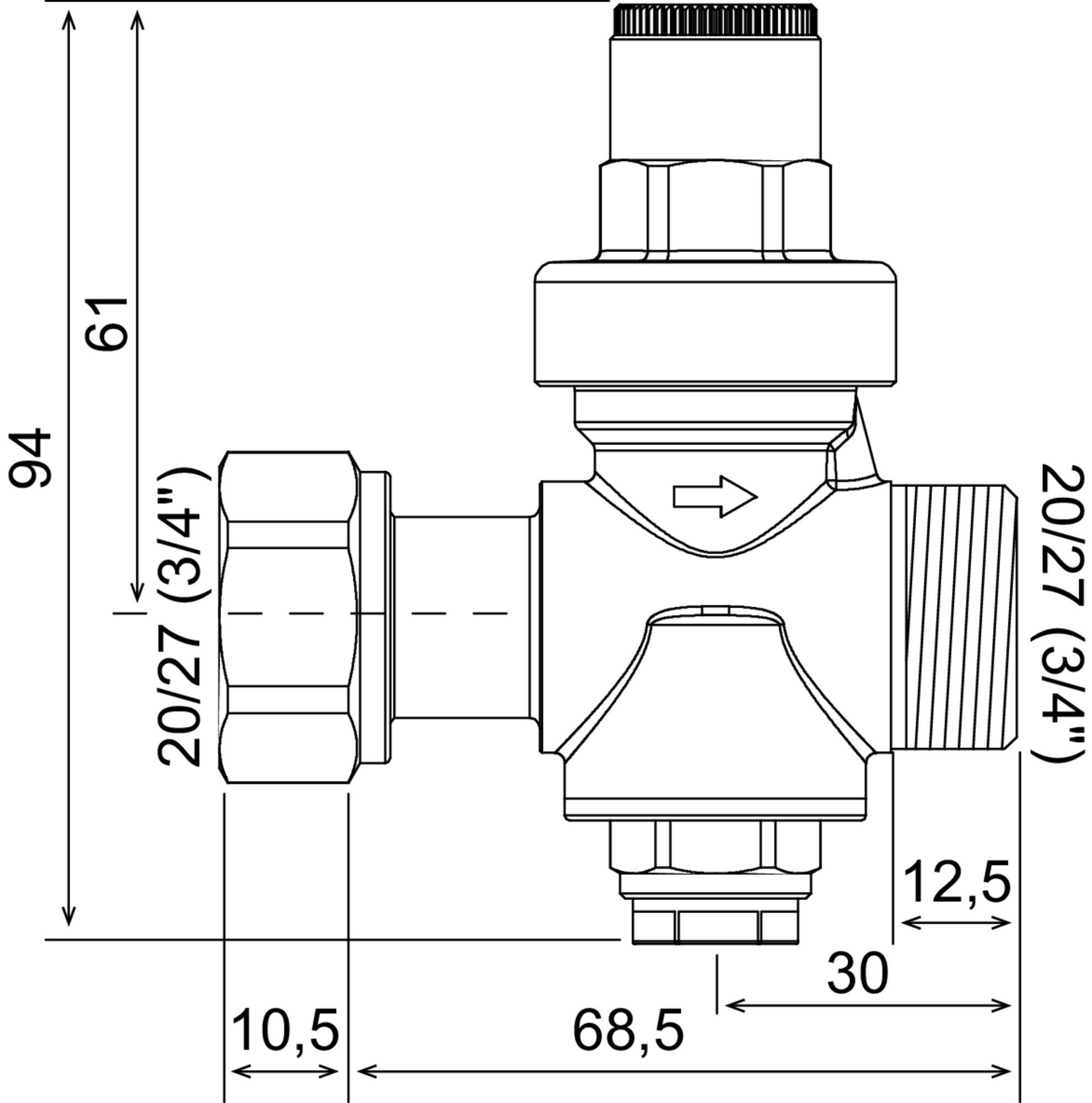 Réducteur de pression à piston Ecrou tournant/Mâle 20/27 - PN16 - 8