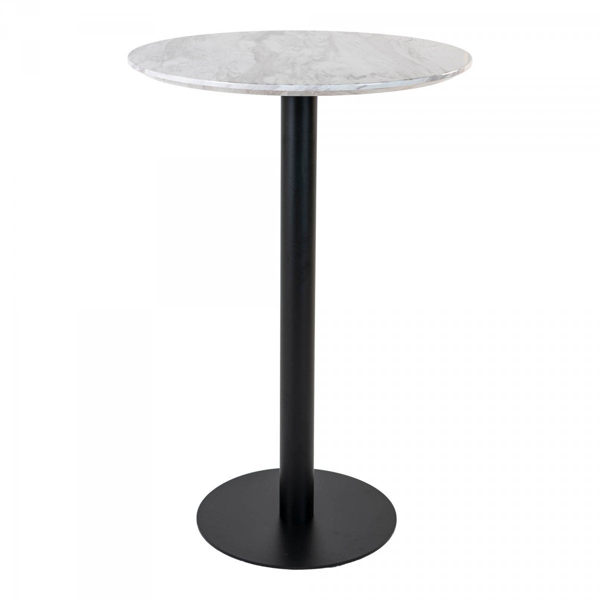 Table haute ronde effet marbre pied métal SIENNA | Leroy Merlin