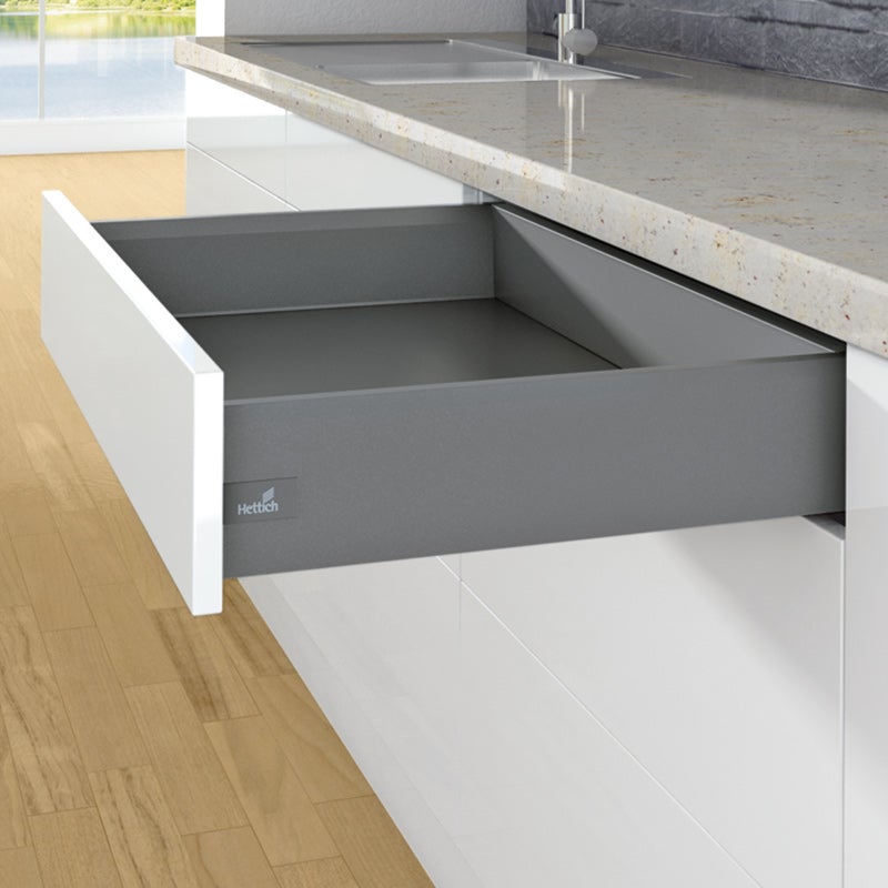 Kit tiroir coulissant - hauteur 126 mm - arcitech - Décor : Blanc - Longueur : 500 mm - HETTICH - 3