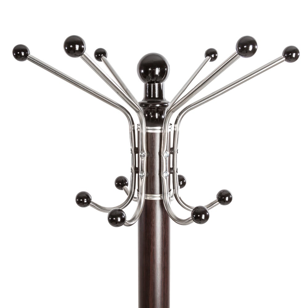 Appendiabiti nero/marrone in metallo 16 ganci, con portaombrelli e portaborse TECTAKE - 3