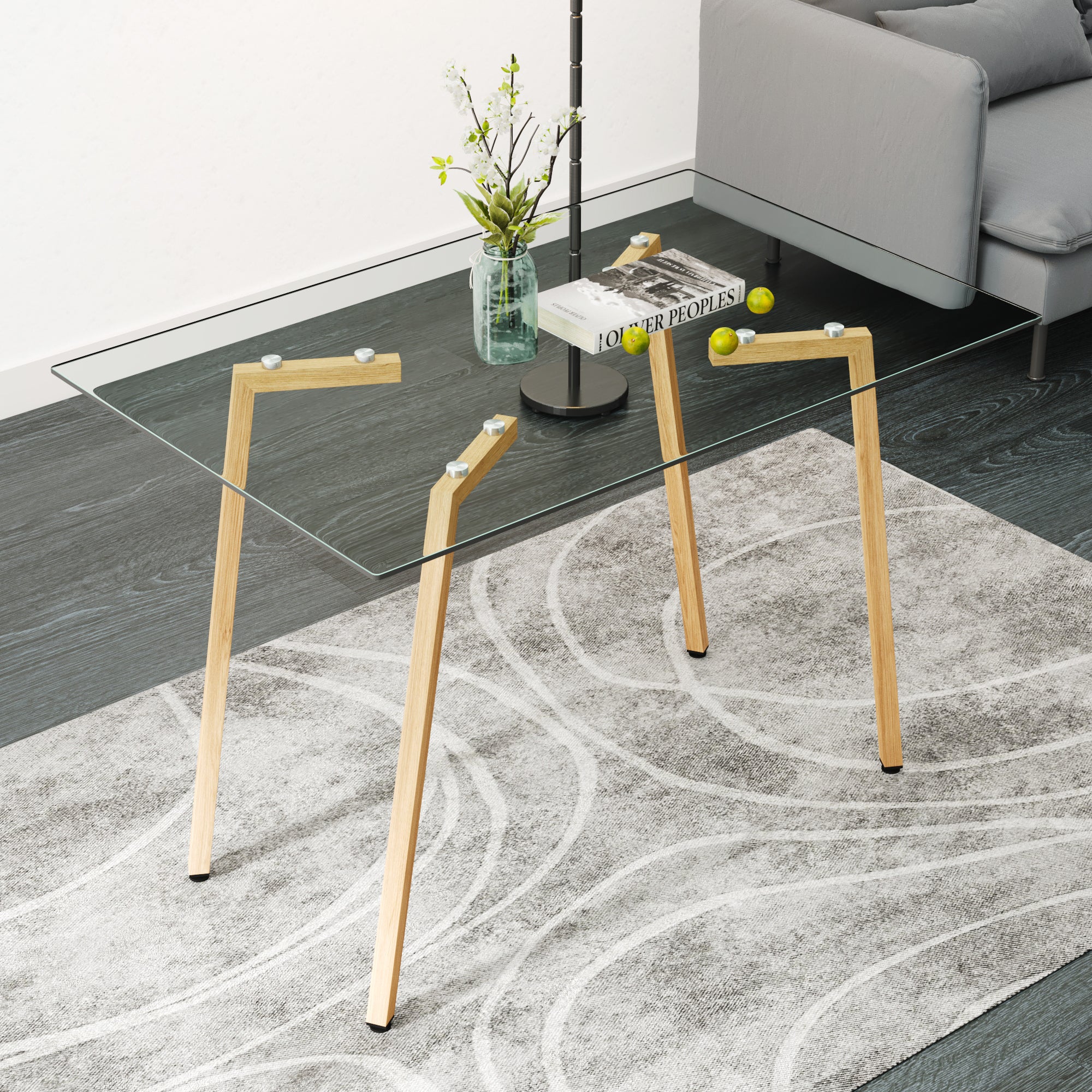 Homcom Table à Manger - Rectangulaire - Pour 6 Personnes