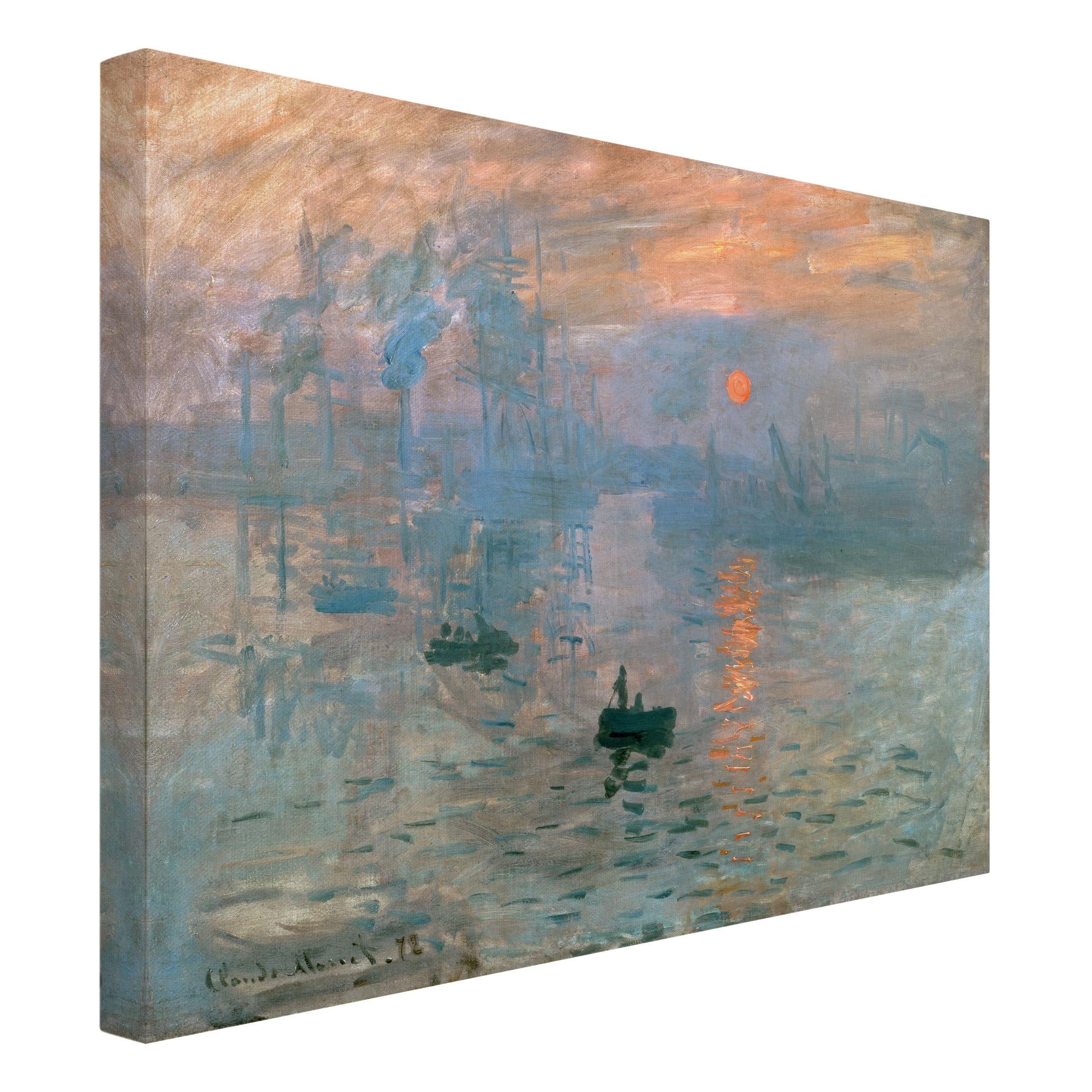 Impression sur toile tableau sur toile châssis bleu Claude Monet peinture 162 salle de bain chambre à coucher salon couloir 100 x 75 cm - 4