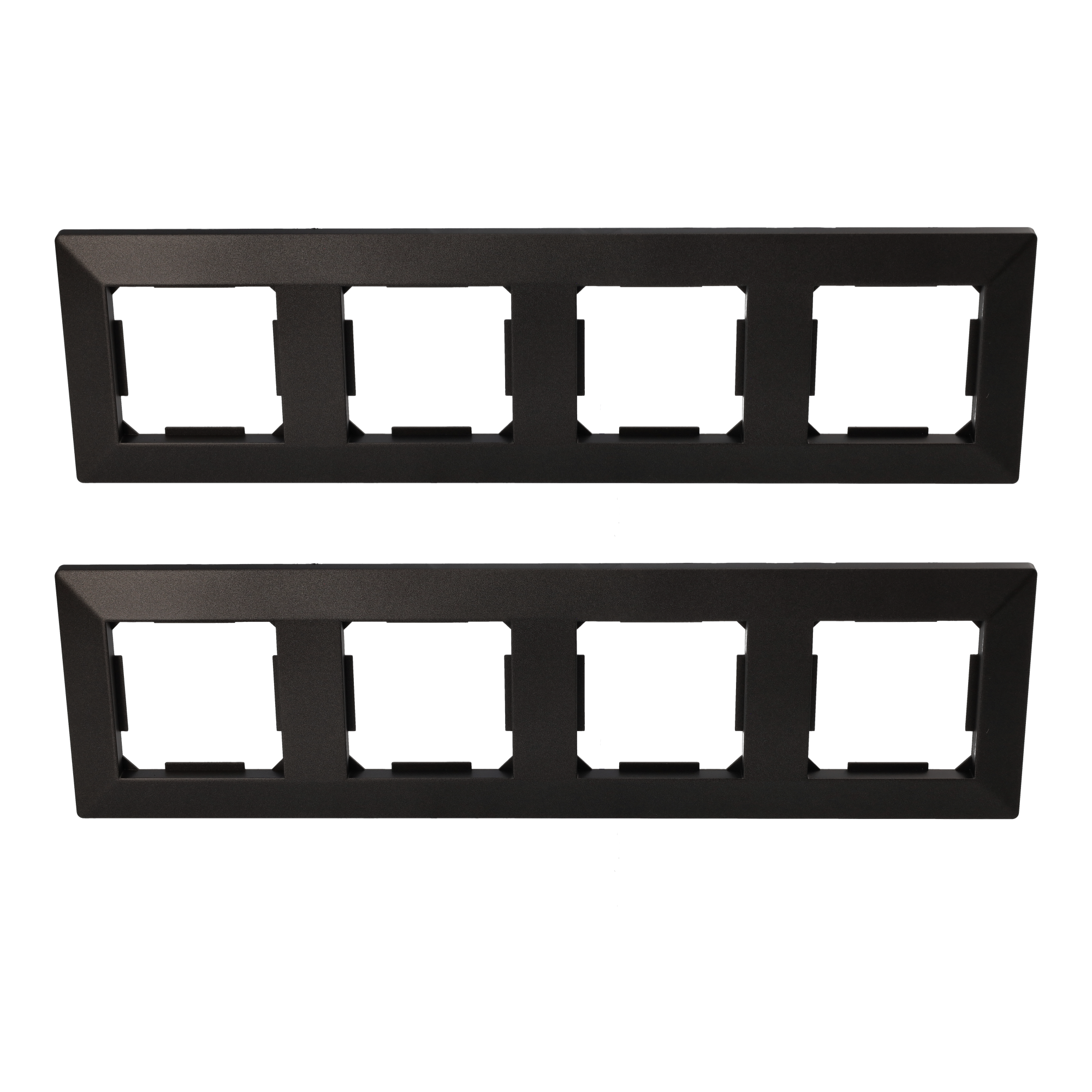 Zestaw x2 Ramka 4 moduły Poliwęglan Czarny
