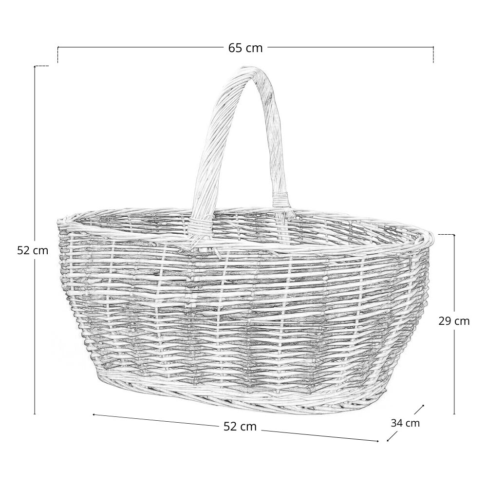 Cesto grande Agata in vimini con manico intrecciato bicolore 65 x 34 x h 52 cm - 3