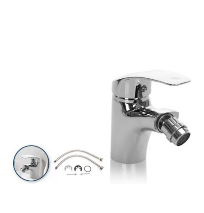 Grifo monomando con manguera flexible, apto para bidé y lavabo