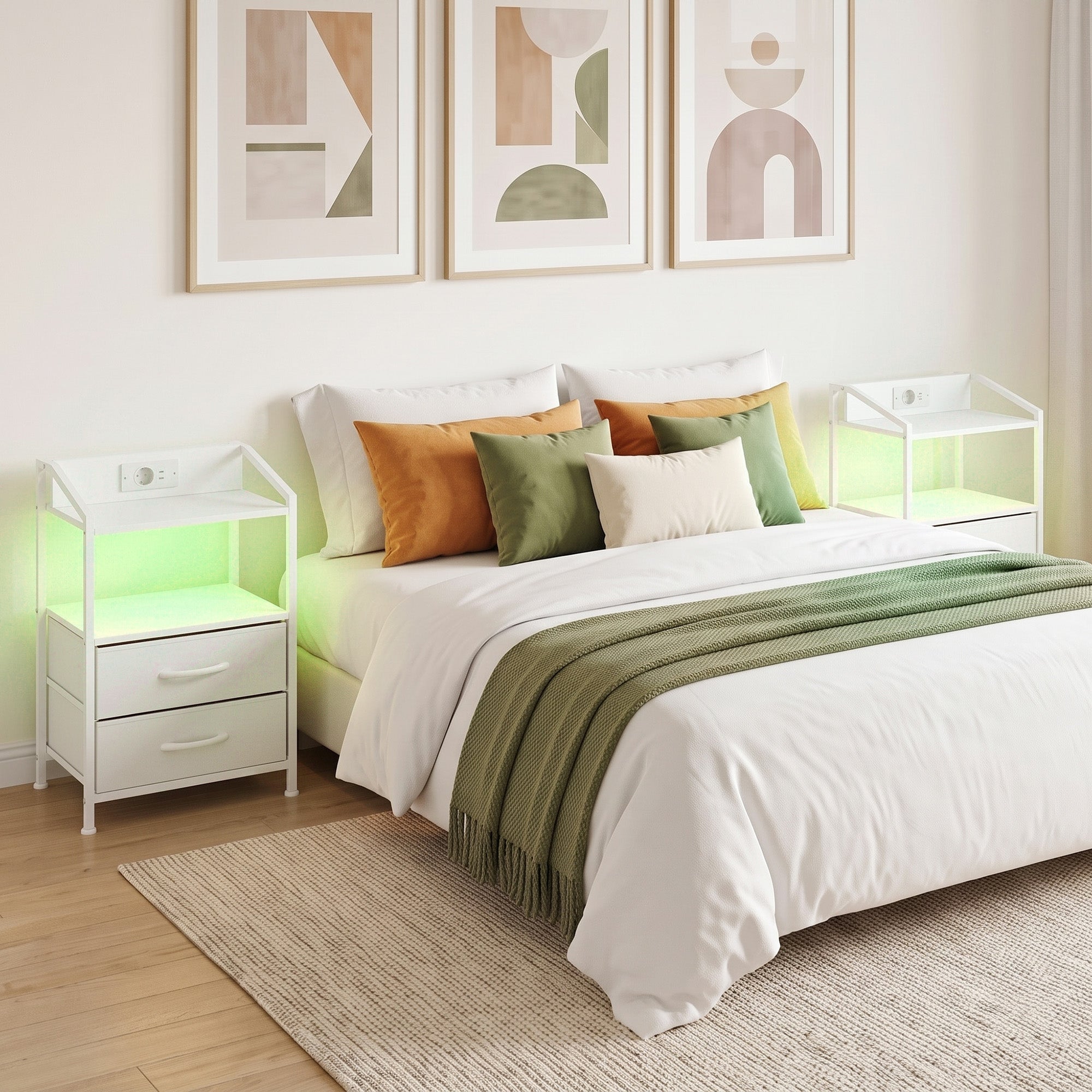 Homcom Mesas Auxiliares Melamina De Madera, Acero 40X30x60 Cm Blanco , Leroy Merlin