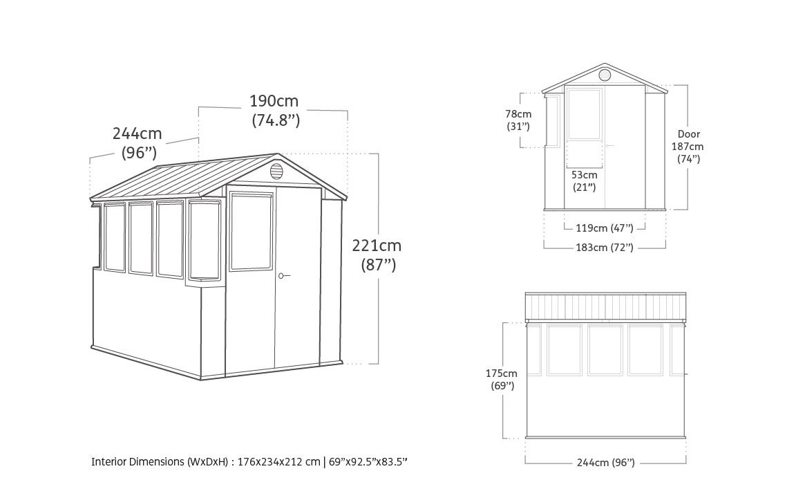 Serre de jardin combiné abri Darwin 68 - 4,5m - Vert aspect bois - KETER - 9