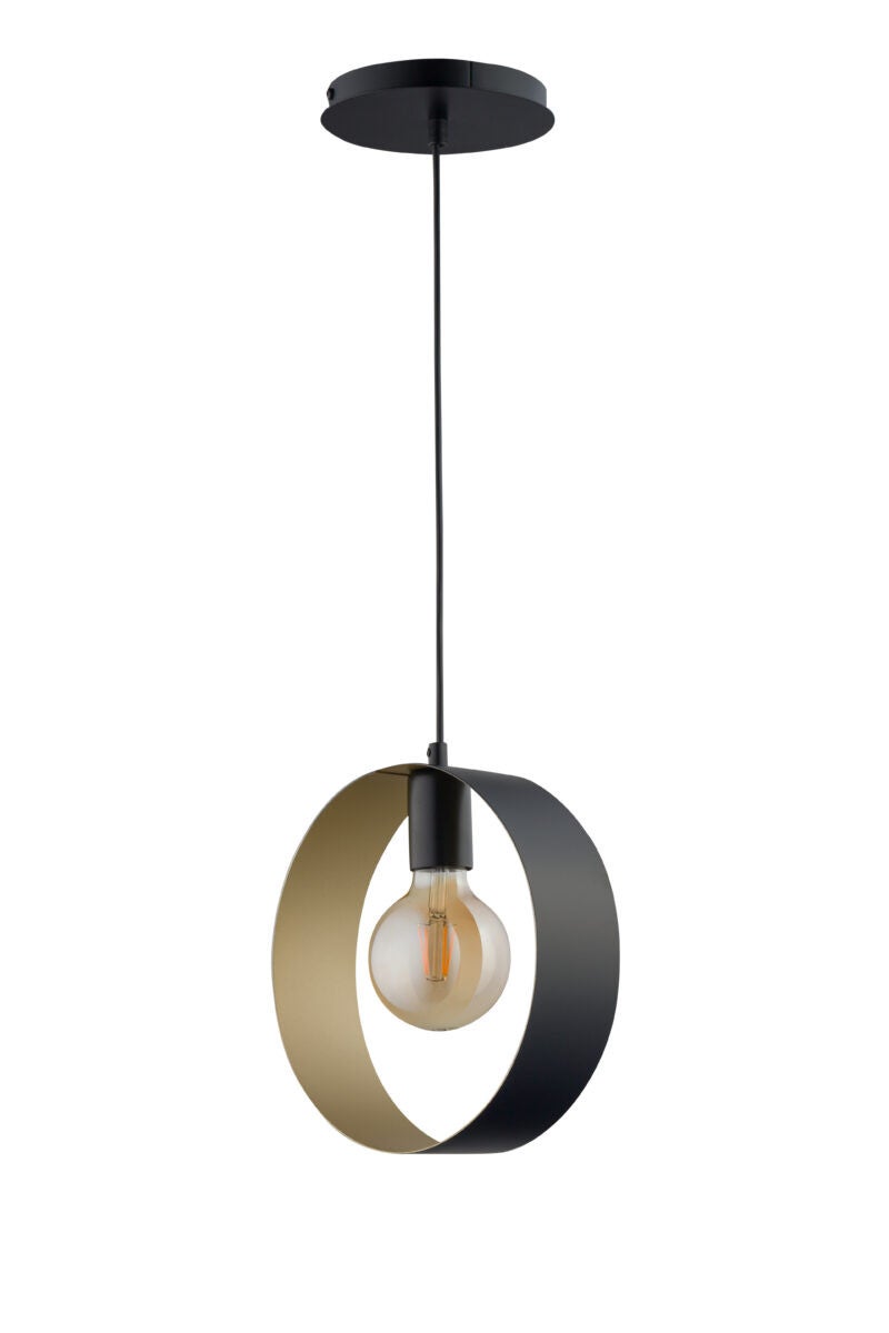 Lampa wisząca Happy czarno-złota 1xE27x15W dekoracyjna wym: 100 x 25 x 16 cm metal SIGMA