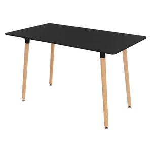 Table à Manger GRANVIA 120x70 Cm - Plateau Effet Ardoise, Structure Métal Noir, Design Industriel Compact