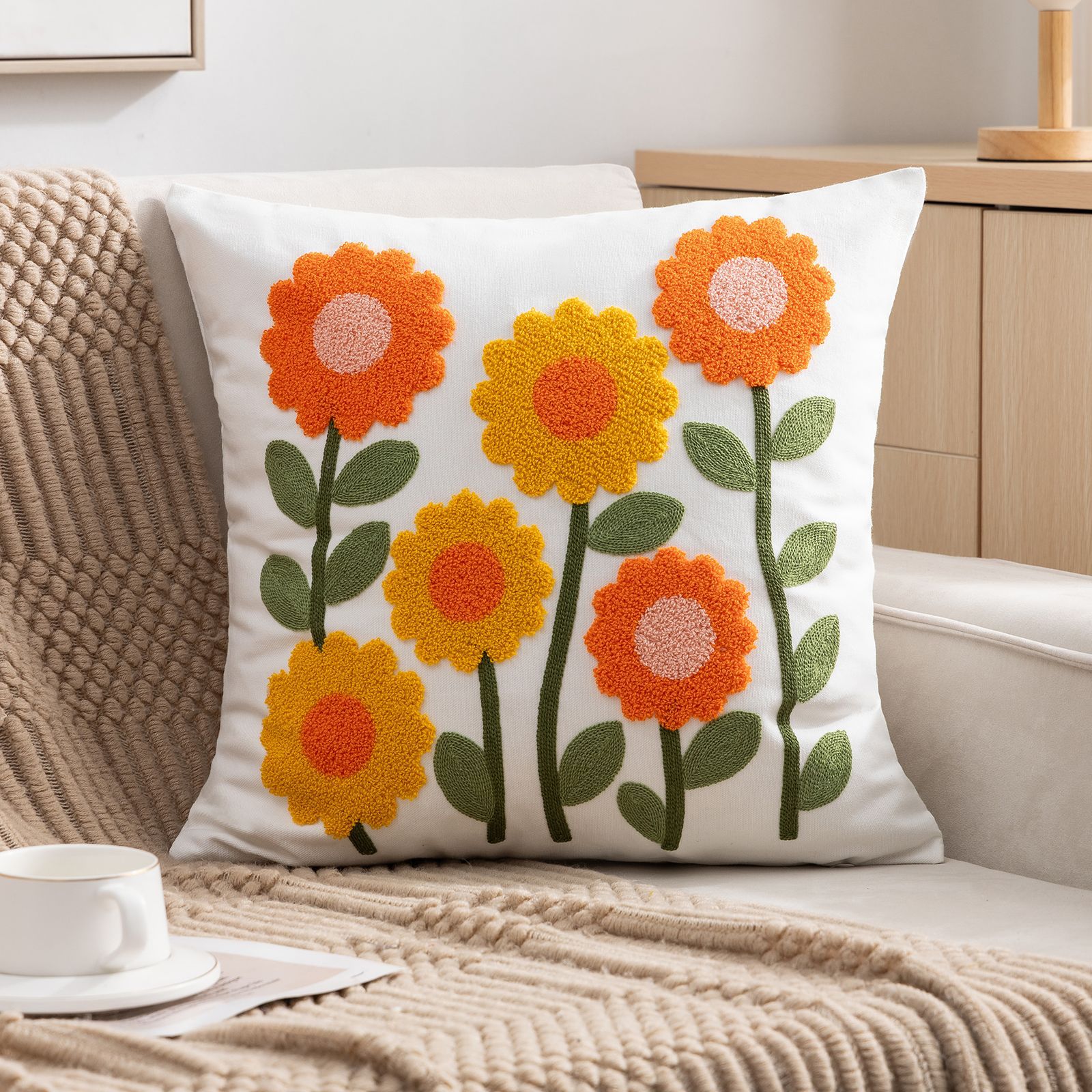 Housse De Coussin Carrée 45x45 Cm Motif Vichy - Volant Vintage - Fermeture Zip Invisible - Pour Canapé, Salon, Chambre