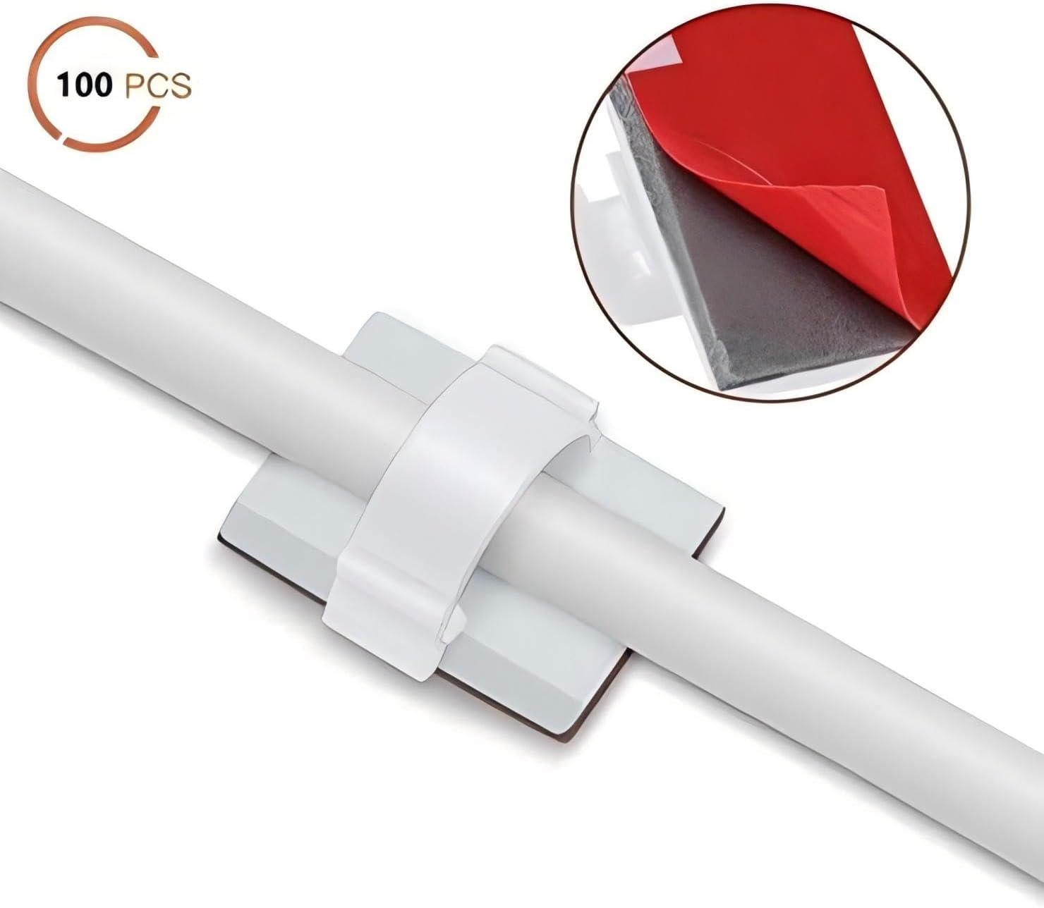 Clips de Câble Adhésif Réglable pour Gestion de Câble à Fibre Optique, Attache Fil et le Cordon dans la Maison ou le Bureau (Lot de 100) - 3