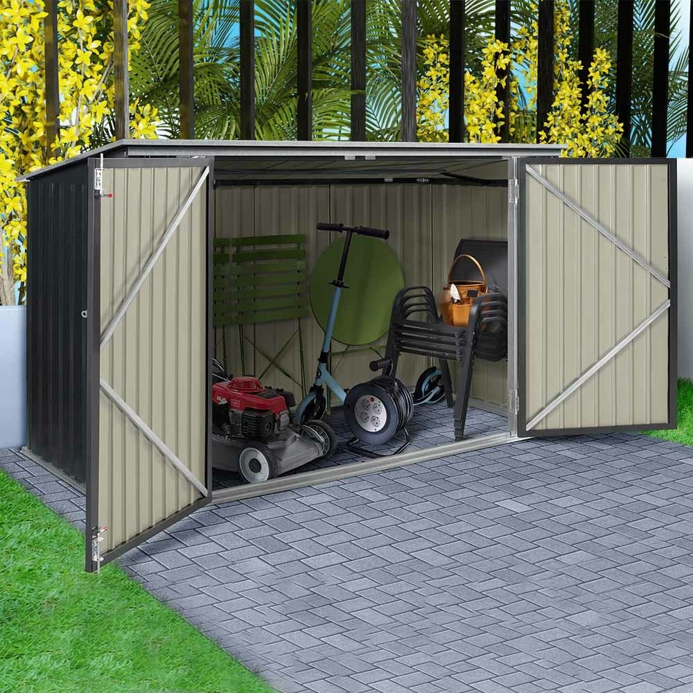 Abri de Jardin Deux Portes210 x 105 x 130 cm, Coffre Métallique pour vélo et outils - 2