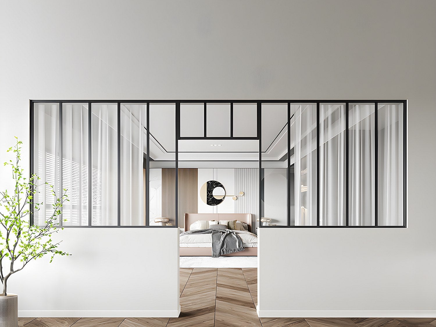 Conjunto de 2 cristaleras estilo taller con travesaño de aluminio ...