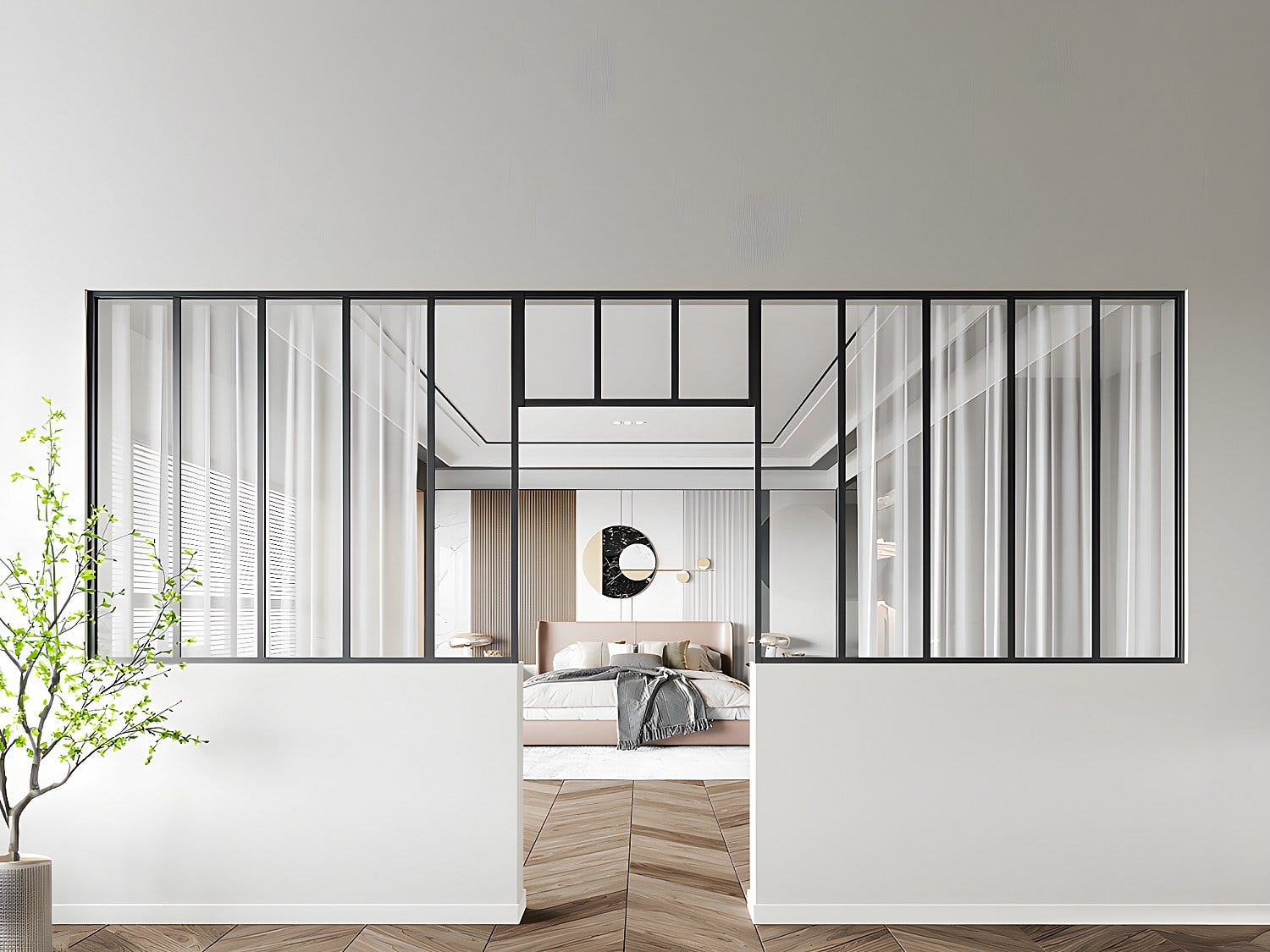 Conjunto de 2 cristaleras estilo taller con travesaño de aluminio ...