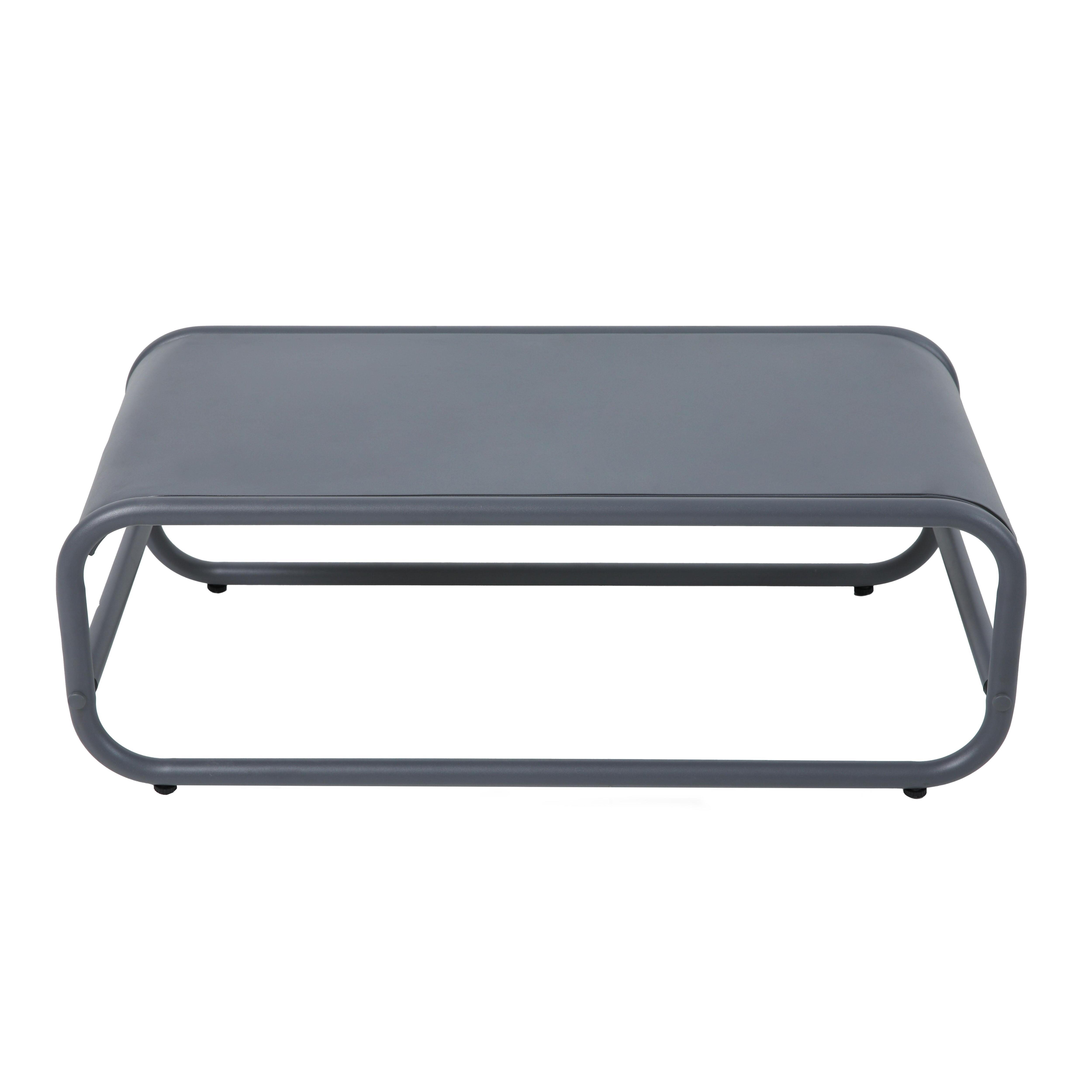 Table basse de jardin en métal 85x40x30 cm gris, Mixi - Oviala - 5