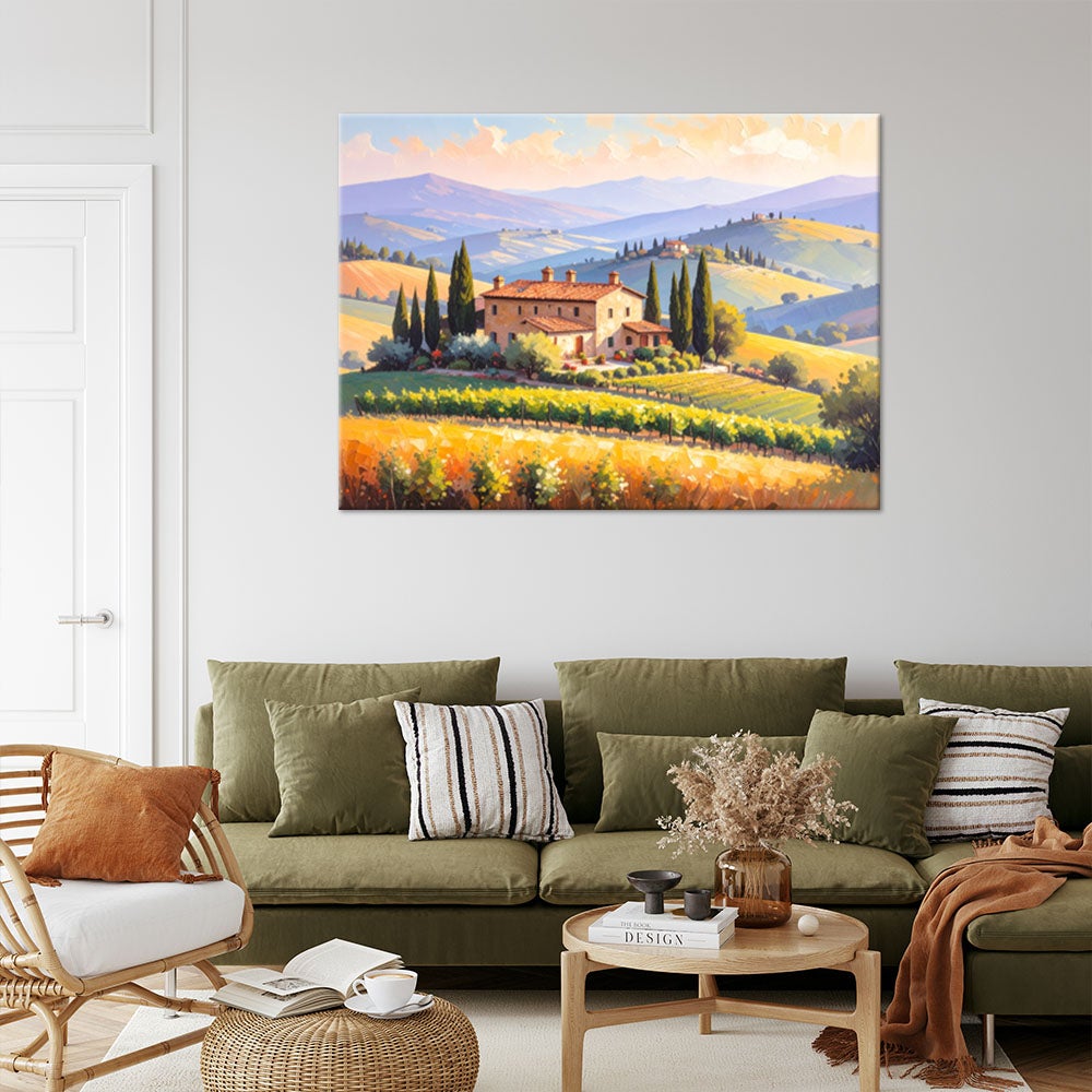 Affiche Decoration Murale Agriculture ferme toscane vignoble Moderne Poster sans Cadre 30x40cm Deco Affiches Murales Tableau Decoration Salon Chambre Cuisine Wall Art Design Decor P2XPA30x40-2465