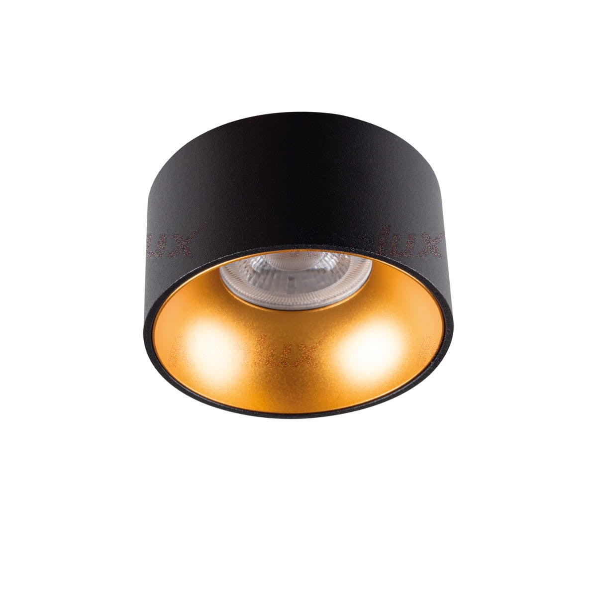 Oprawa sufitowa wpuszczana Mini Riti czarna-złoto 1xGU10x25W okrągła IP20 wym: 8,5 x 8,5 cm aluminium Kanlux