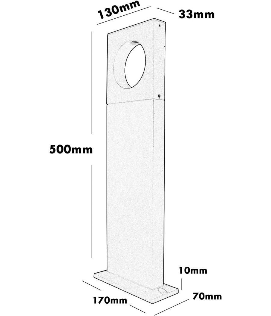 Trade Shop - Lampada Palo Da Giardino A Led Cerchio 50 Cm 12 W Nero Luce 6500k 4000k 3000k Es60 - Bianco Freddo - - 5